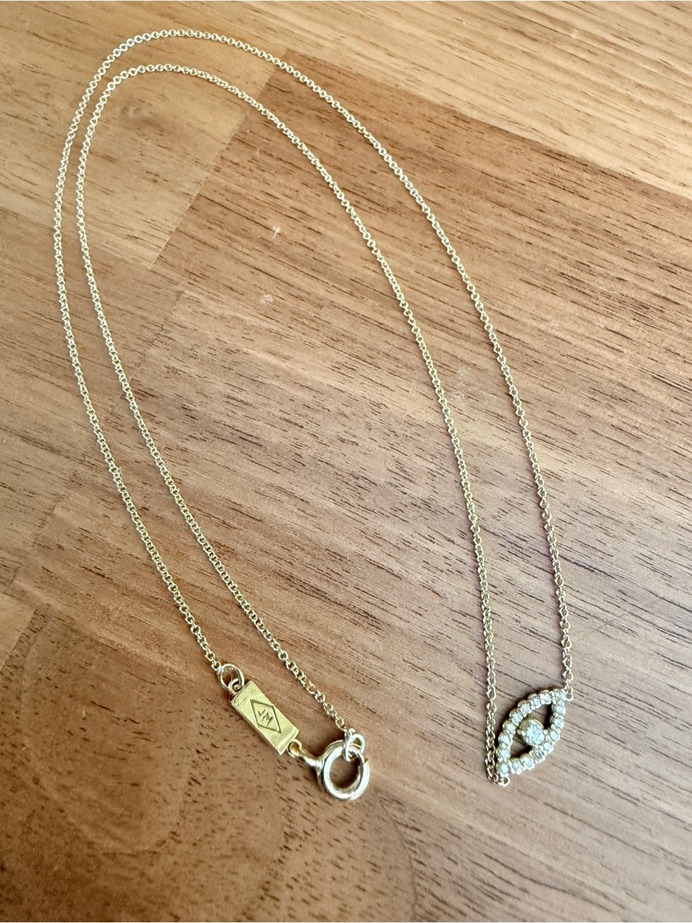 Jennifer Meyer Mini Diamond Open Evil Eye Necklace - Picture 3 of 7
